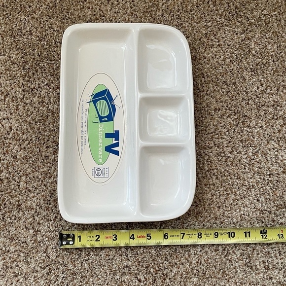 BIA Cordon Bleu Bret Bortner TV Tray White Stoneware Divided Dishes Dinnerware - Picture 3 of 6